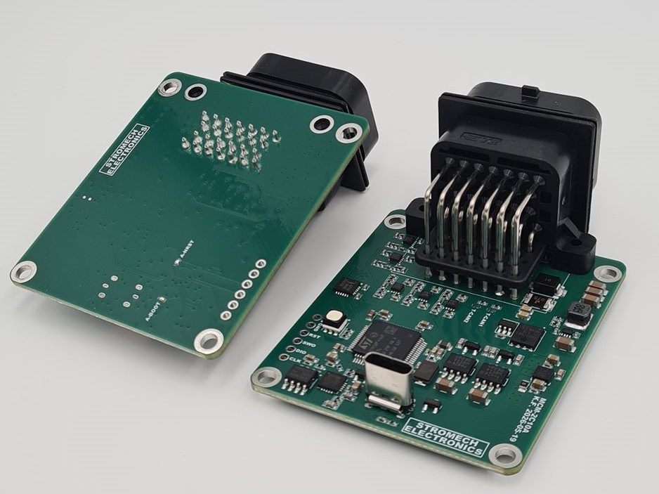 Custom automotive PCB, hand-assembled