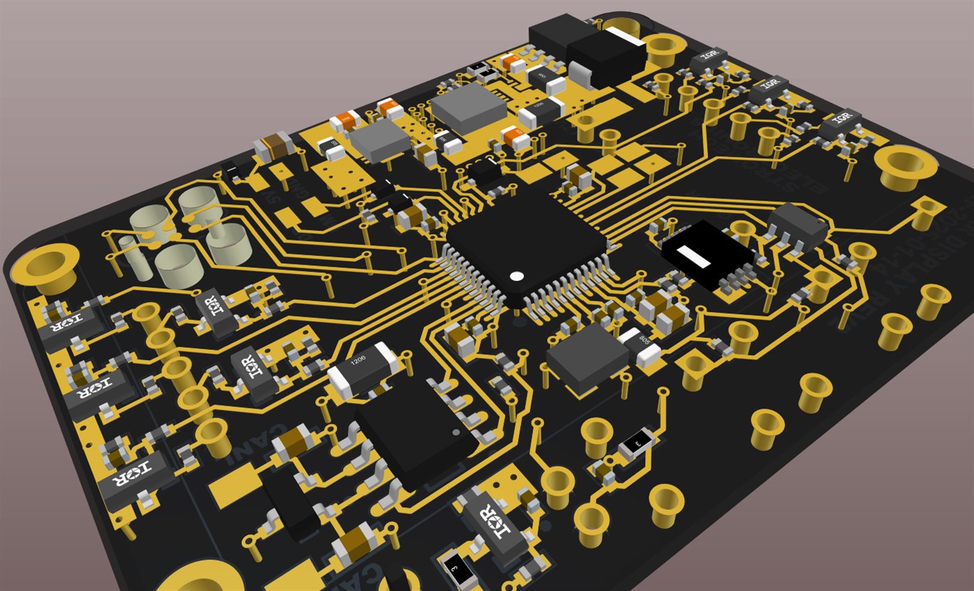 3D render of a PCB designed by StroMech Electronics