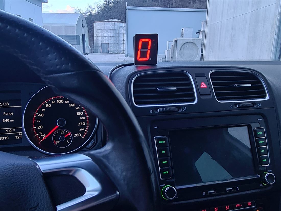 OBD2 Gear Display installed in a car